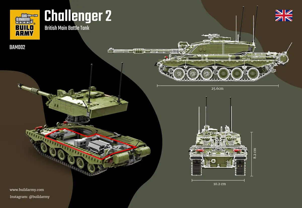 Build Army Challenger 2 Tank 1350 pieces