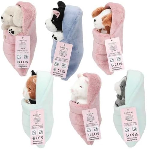 TOPModel Plush Dogs and Cats in Sleepingbag