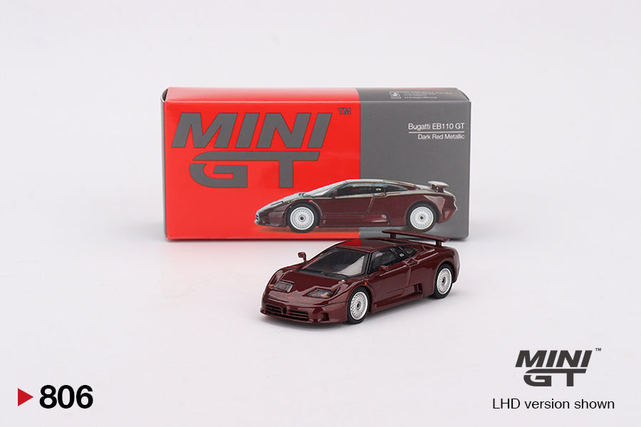 Mini GT Bugatti EB1 GT Dark Red Metallic 1:64 Die Cast