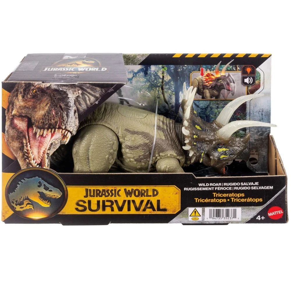 Jurassic World Wild Roar Triceratops Dinosaur Sounds & Attack Action Dino