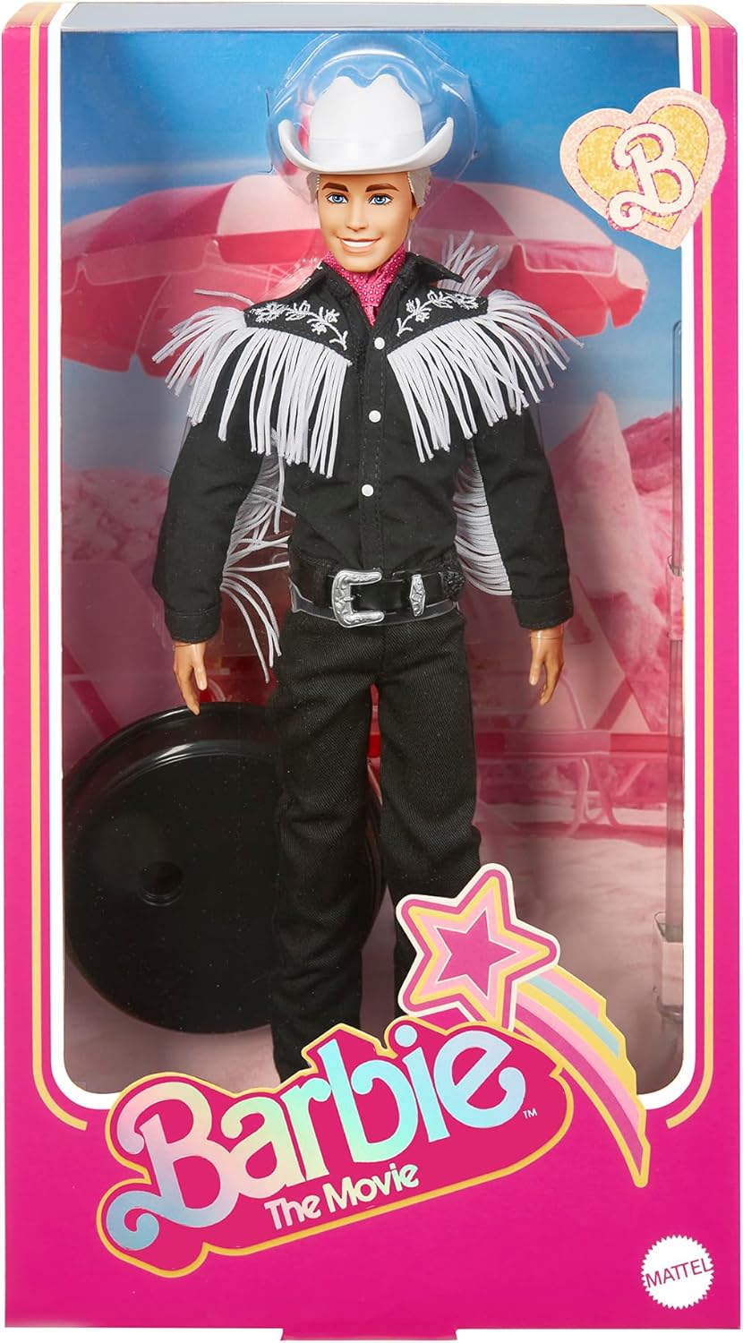 Barbie THE MOVIE, Ken Doll wearing Black and White Western Outfit