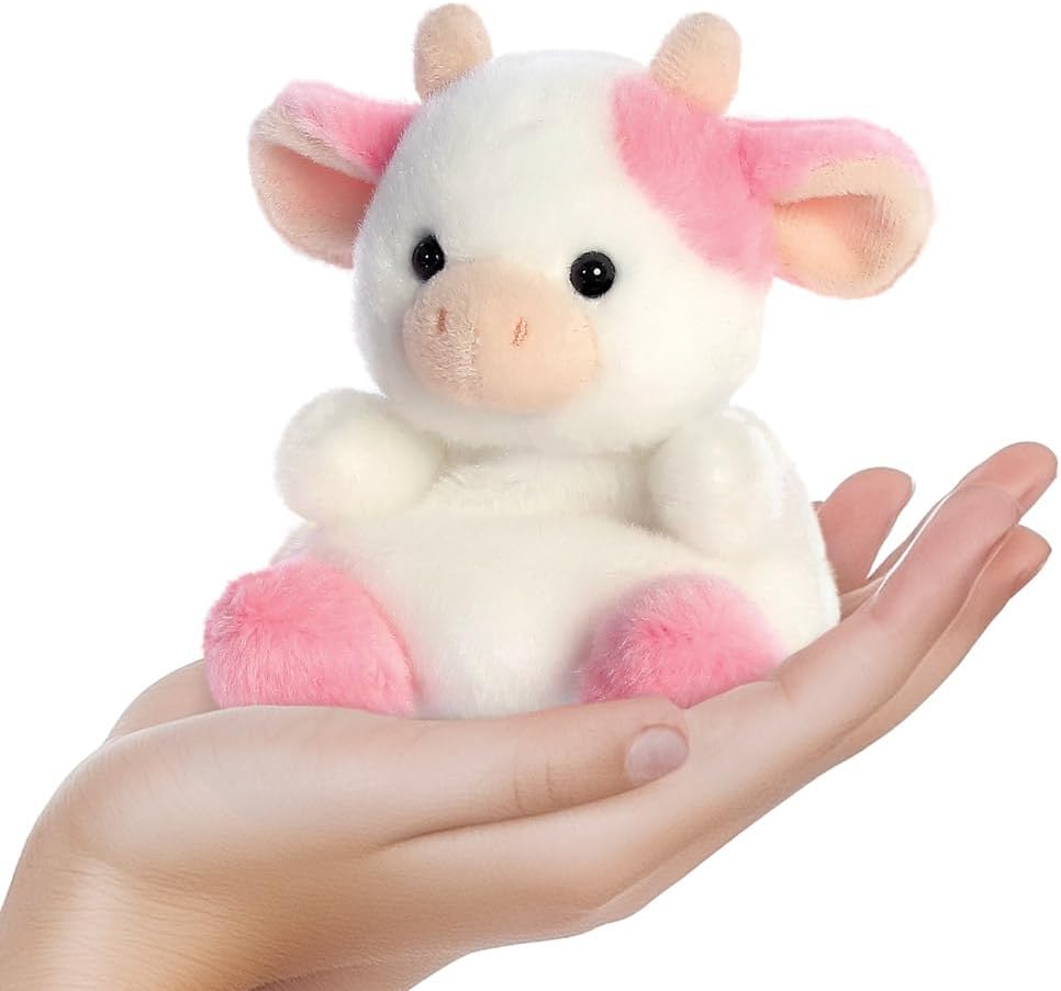 Palm Pals Belle Strawberry Cow 12cm Soft Toy