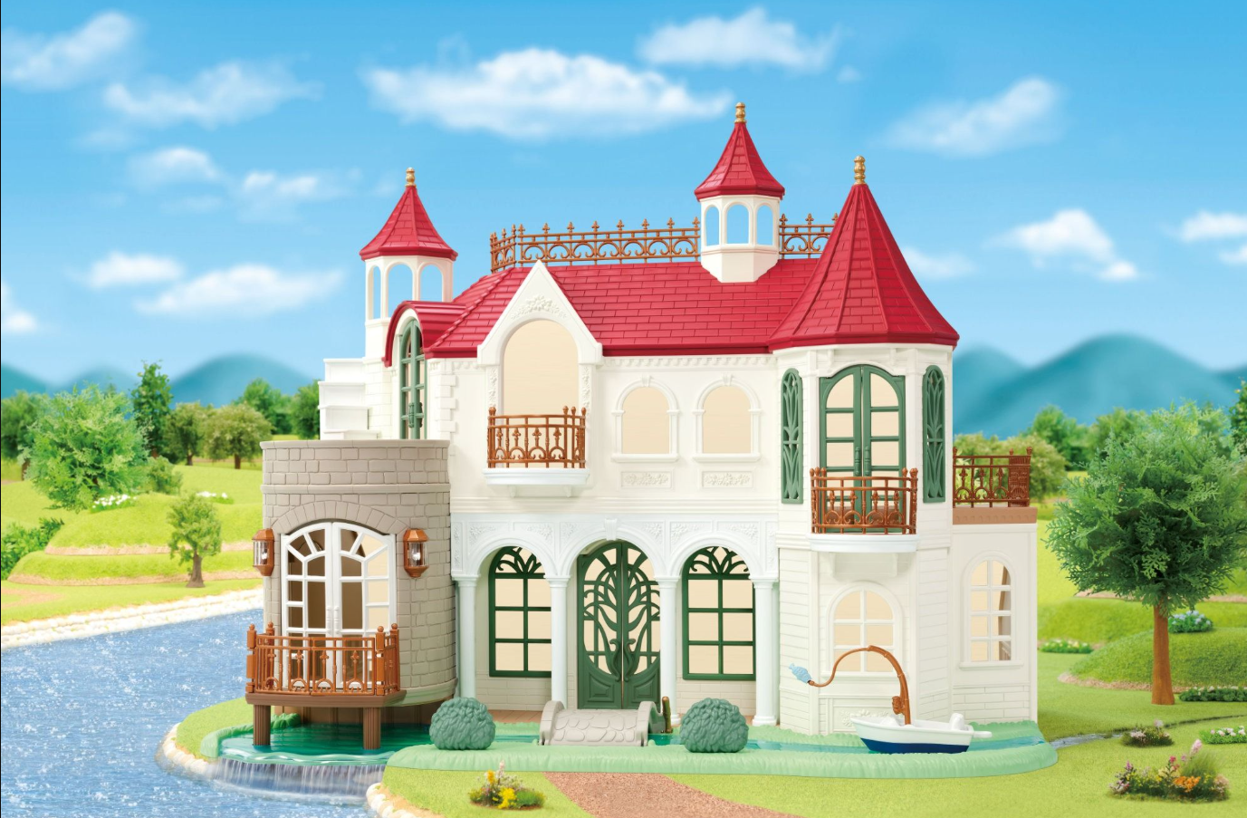 Sylvanian Red Roof Riverside Manor