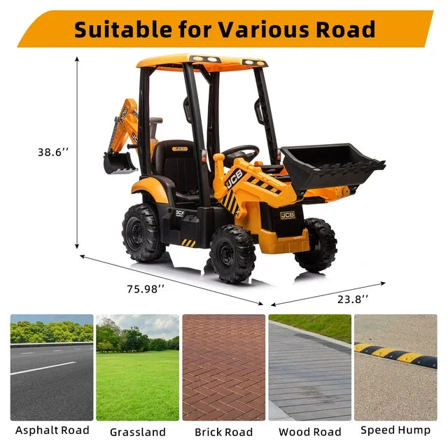 JCB 12V 3CX Electride Ride-on Backhoe and Loader