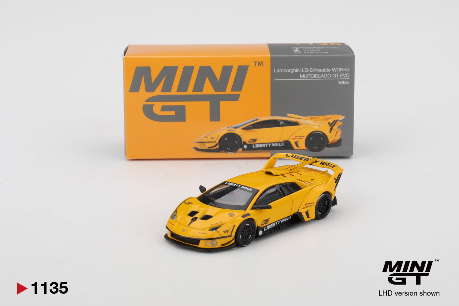 Mini GT Lamborghini LB-Silhouette WORKS MURCIELAGO GT Evo Yellow 1:64 Die Cast
