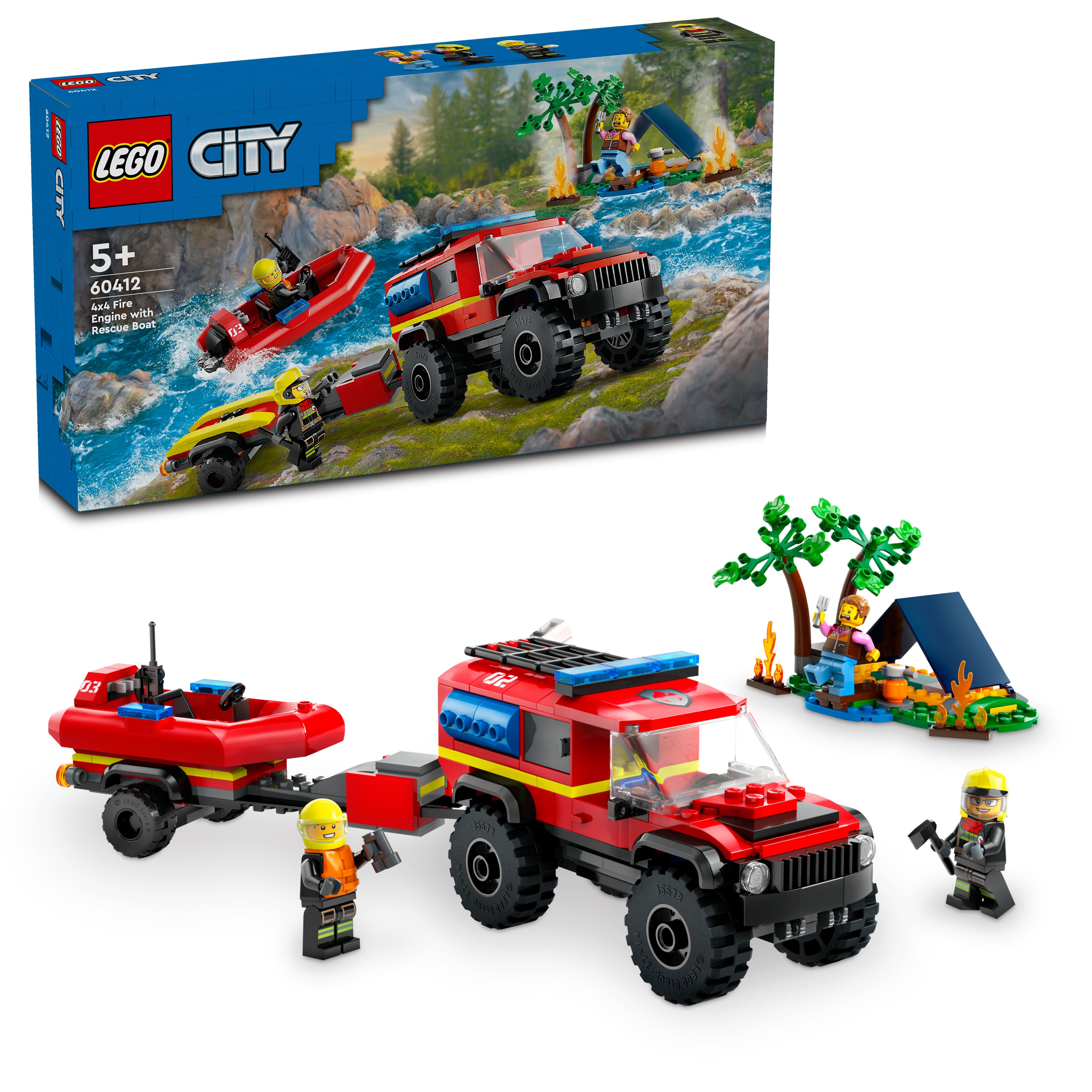 Lego 60412 4x4 Fire Truck with Rescue Boat