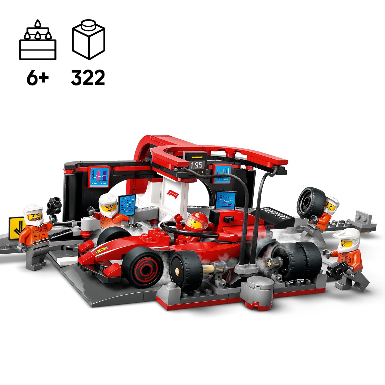 LEGO City 60443 F1® Pit Stop & Pit Crew with Ferrari