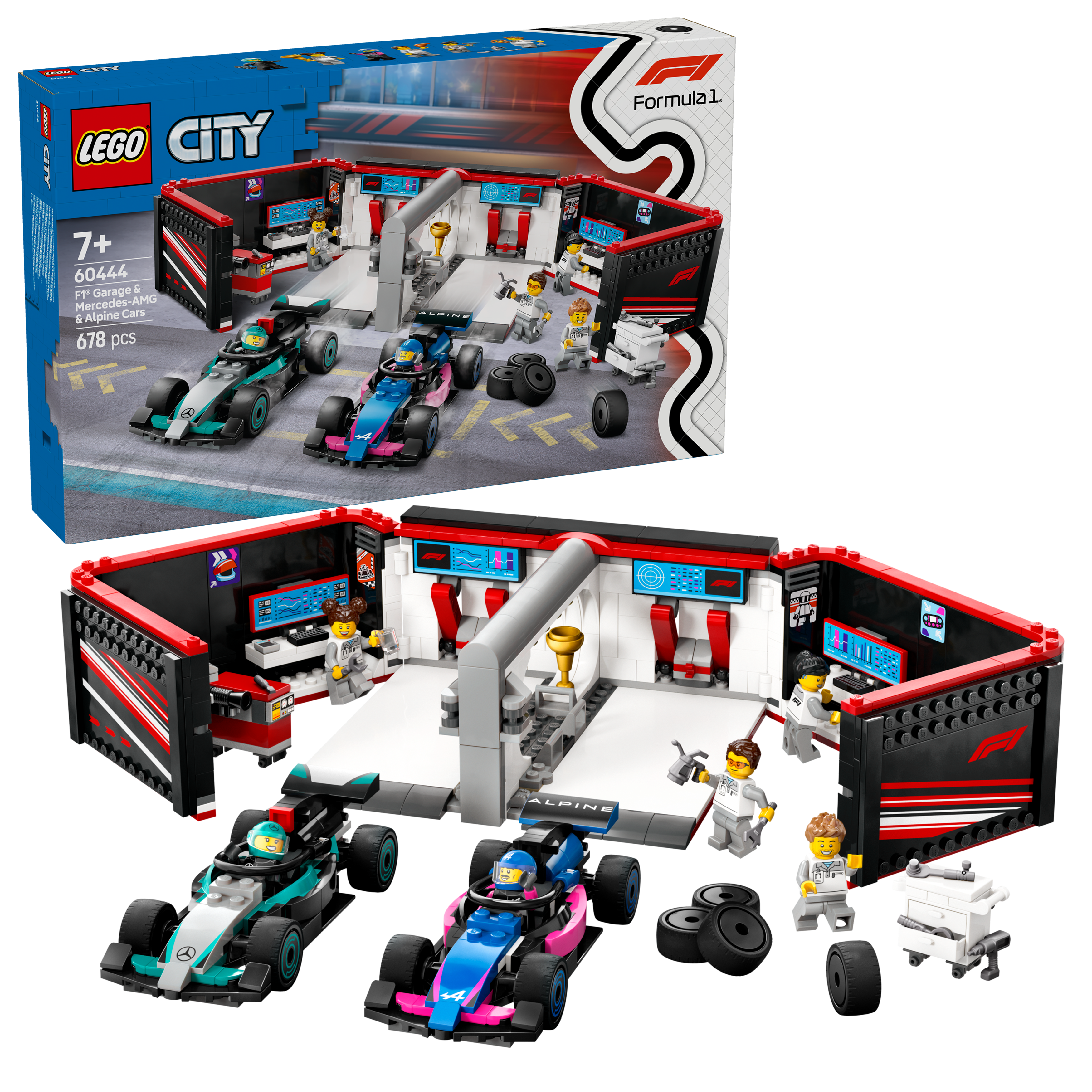 LEGO City 60444 F1® Garage & Mercedes-AMG & Alpine