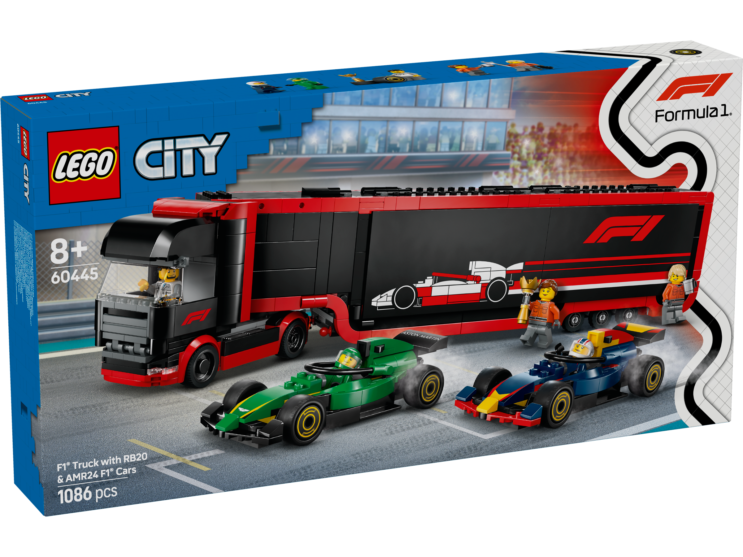 LEGO City 60445 F1® Truck with RB20 & AMR24 F1® Ca