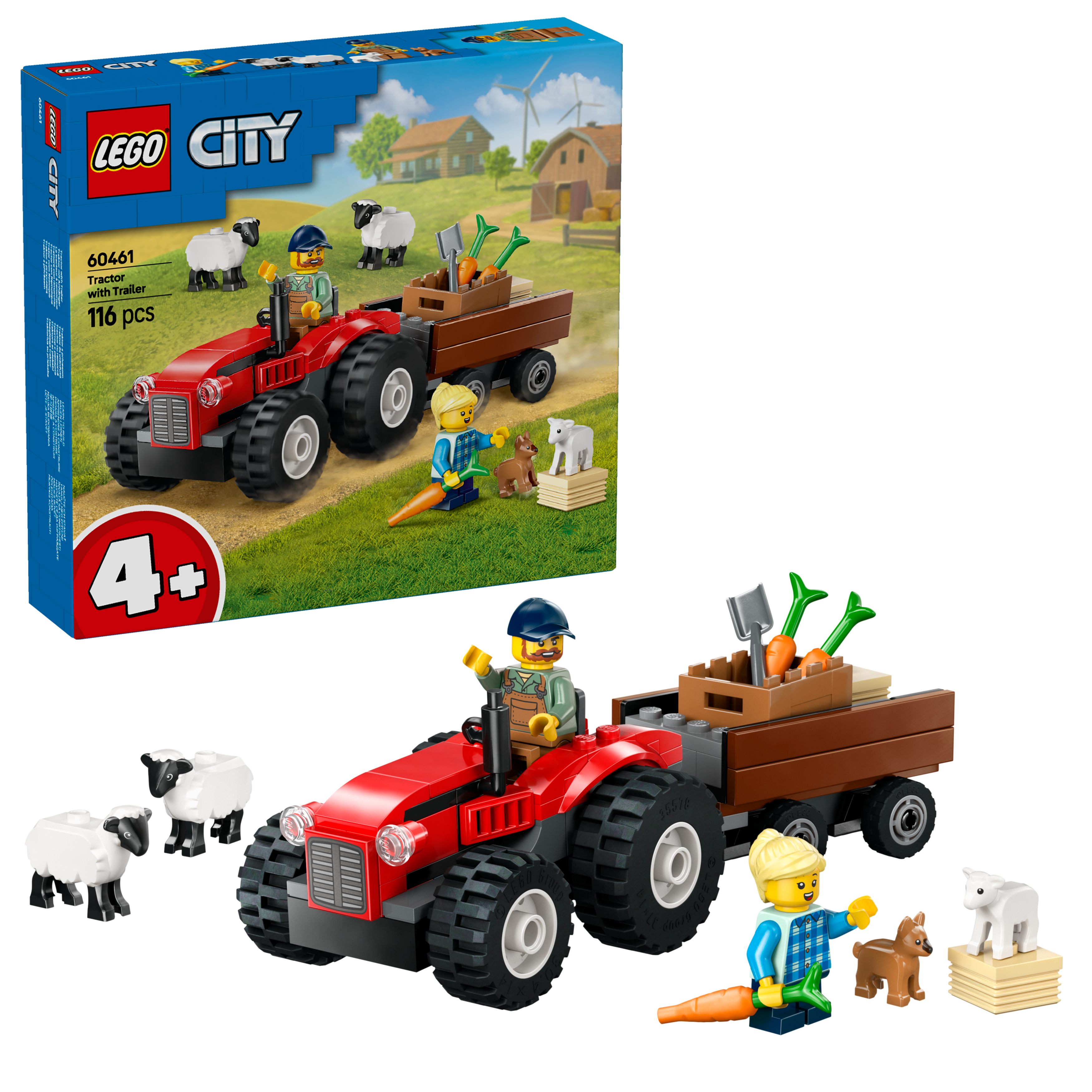 LEGO City 60461 Red Farm Tractor with Trailer & Sh