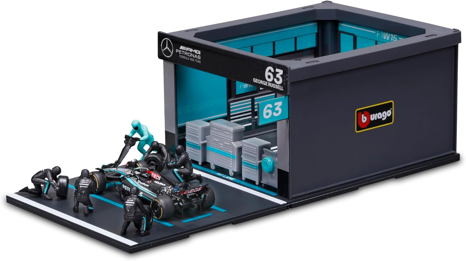 Bburago Mercedes AMG W16 & Pit Pass Diorama - Russell