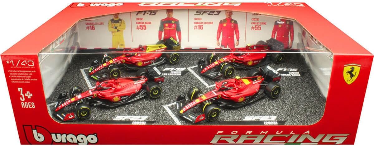 Bburago Ferrari F1 Charles Leclerc 1:43 Scale Highlights 4 pack