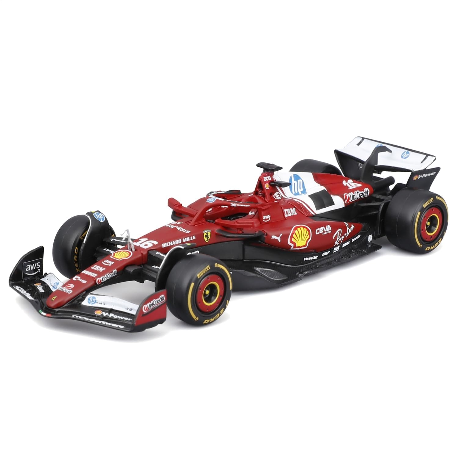 Bburago Ferrari SF-25 & Pit Pass Diorama - Leclerc