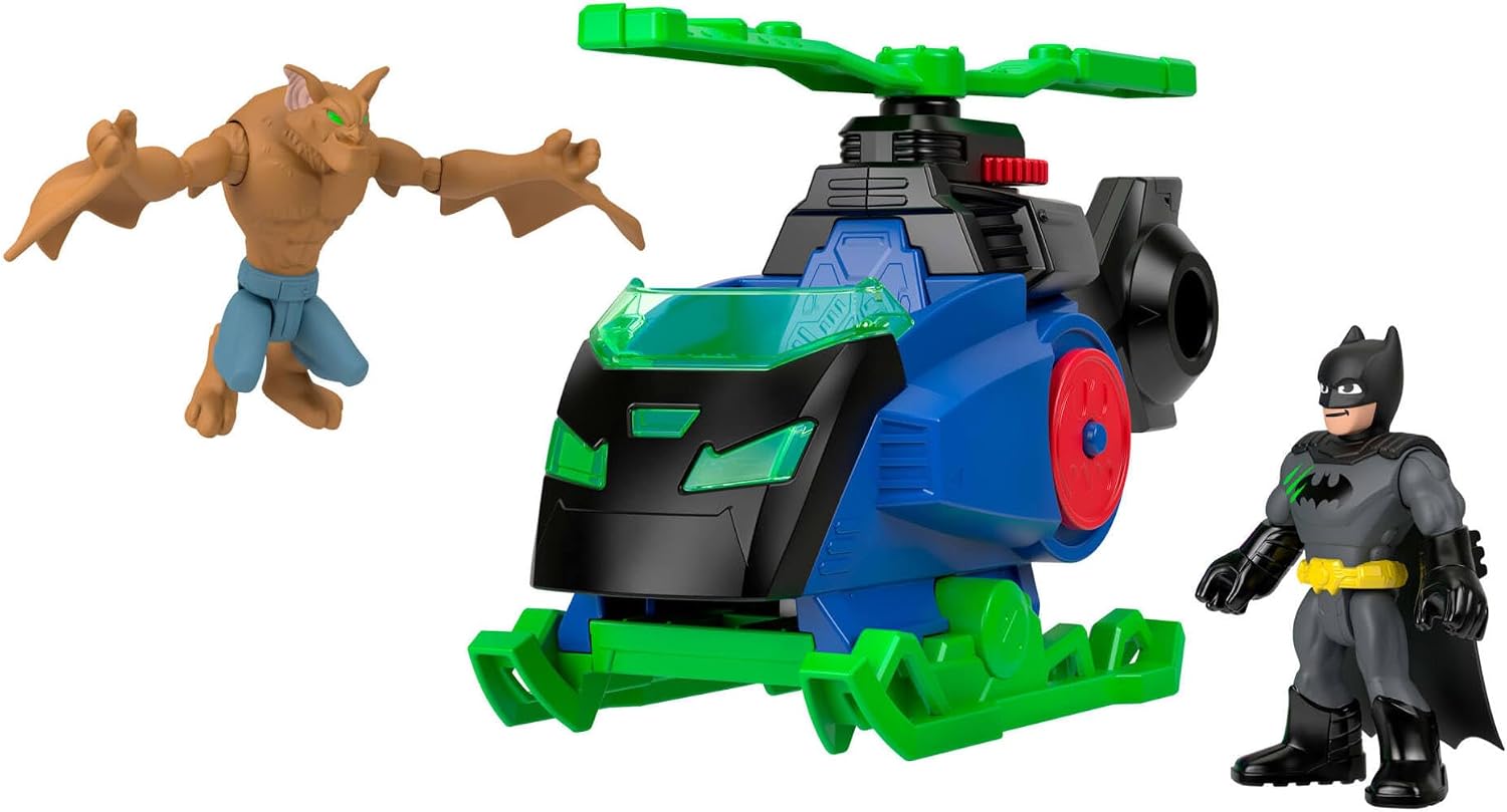 Fisher-Price Imaginext DC Super Friends Batcopter vs Man-Bat Playset