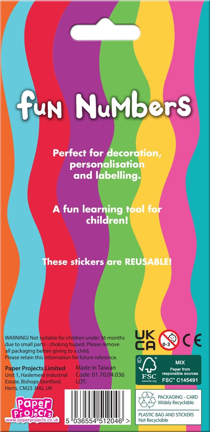 Fun Numbers Sparkle Stickers