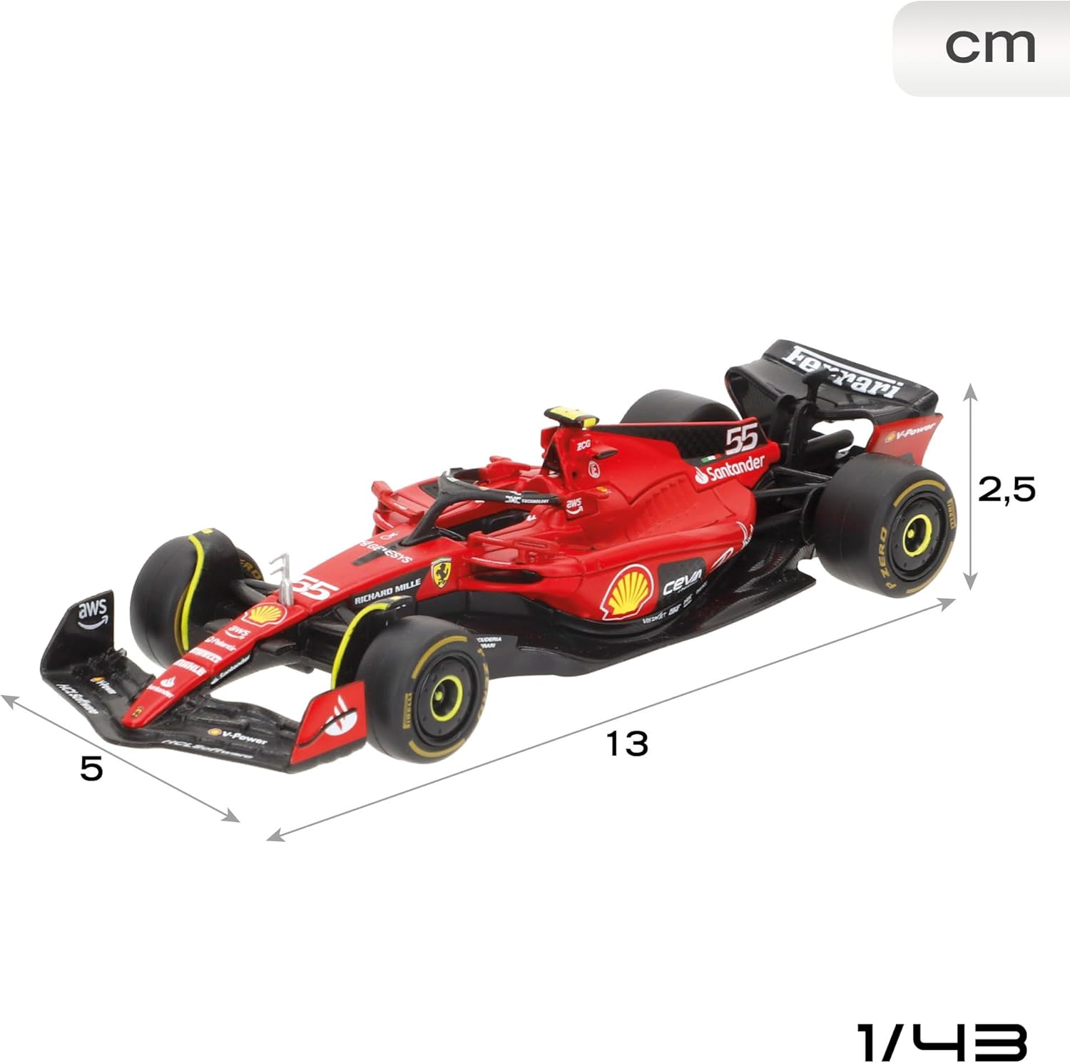 Bburago Ferrari F1 Charles Leclerc 1:43 Scale Highlights 4 pack