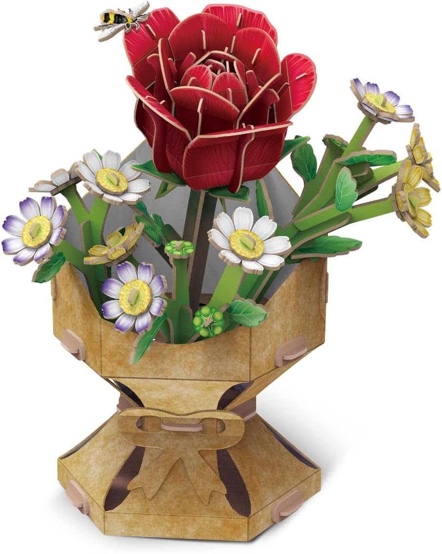 Rose Flower Bouquet 3D Construction Set