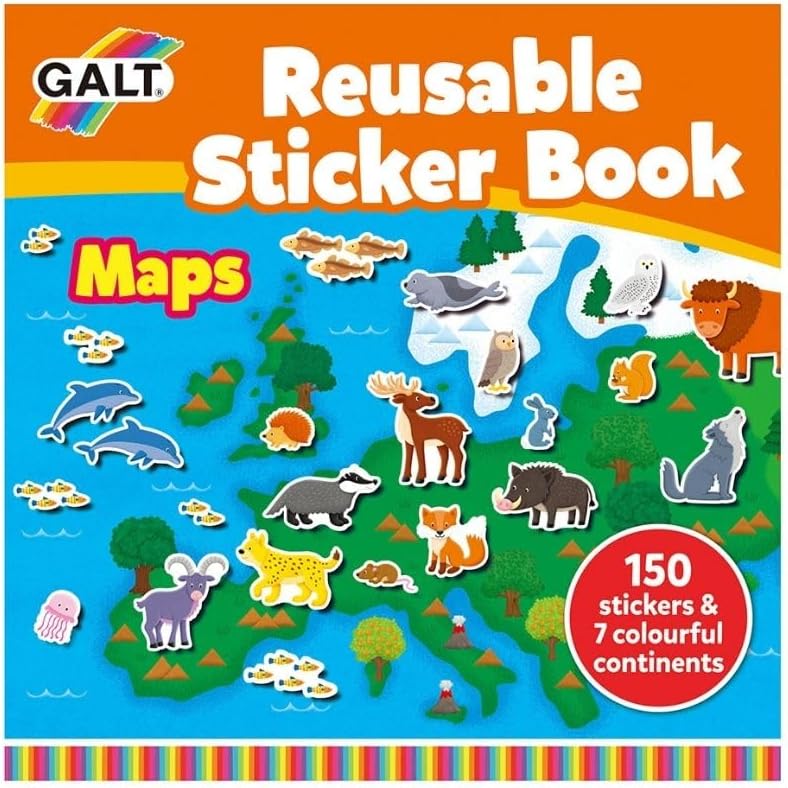 Galt Maps Reusable Sticker Book