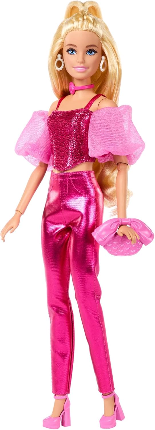 Barbie Deluxe Style Doll #5 in Metallic Pink Outfit