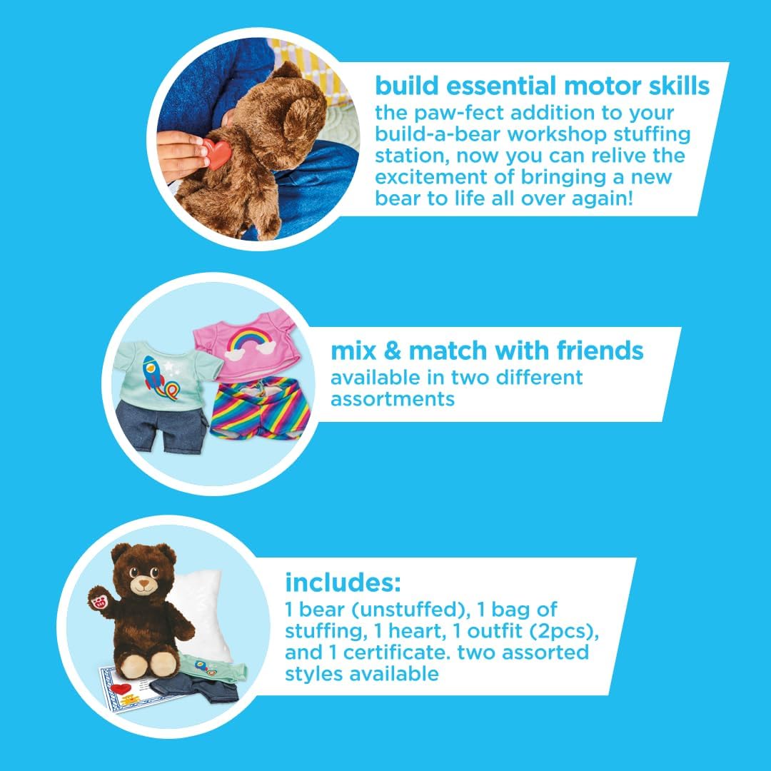 Casdon Build-a-Bear Workshop Furtastic Dark Brown Bear & Outfit