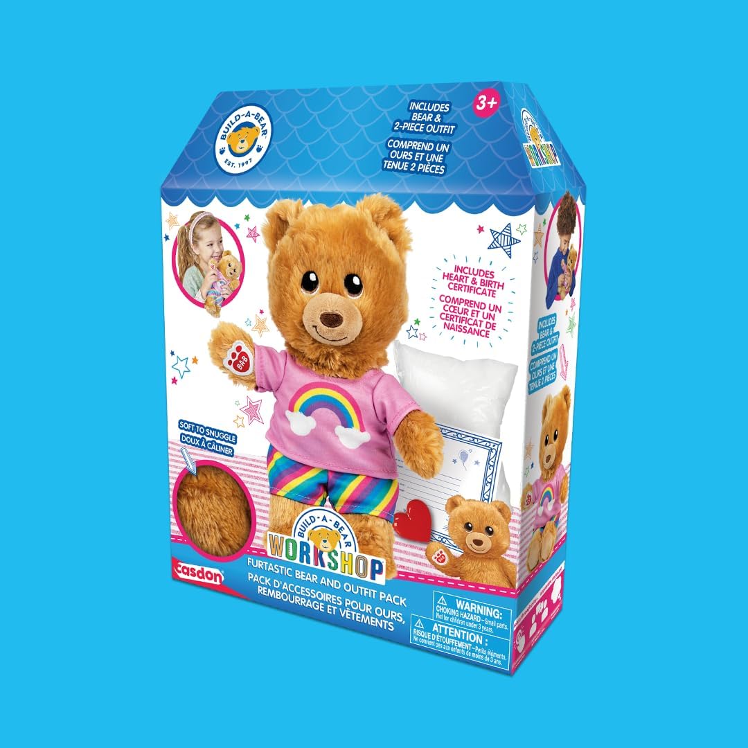 Casdon Build-a-Bear Workshop Furtastic Light Brown Bear & Outfit