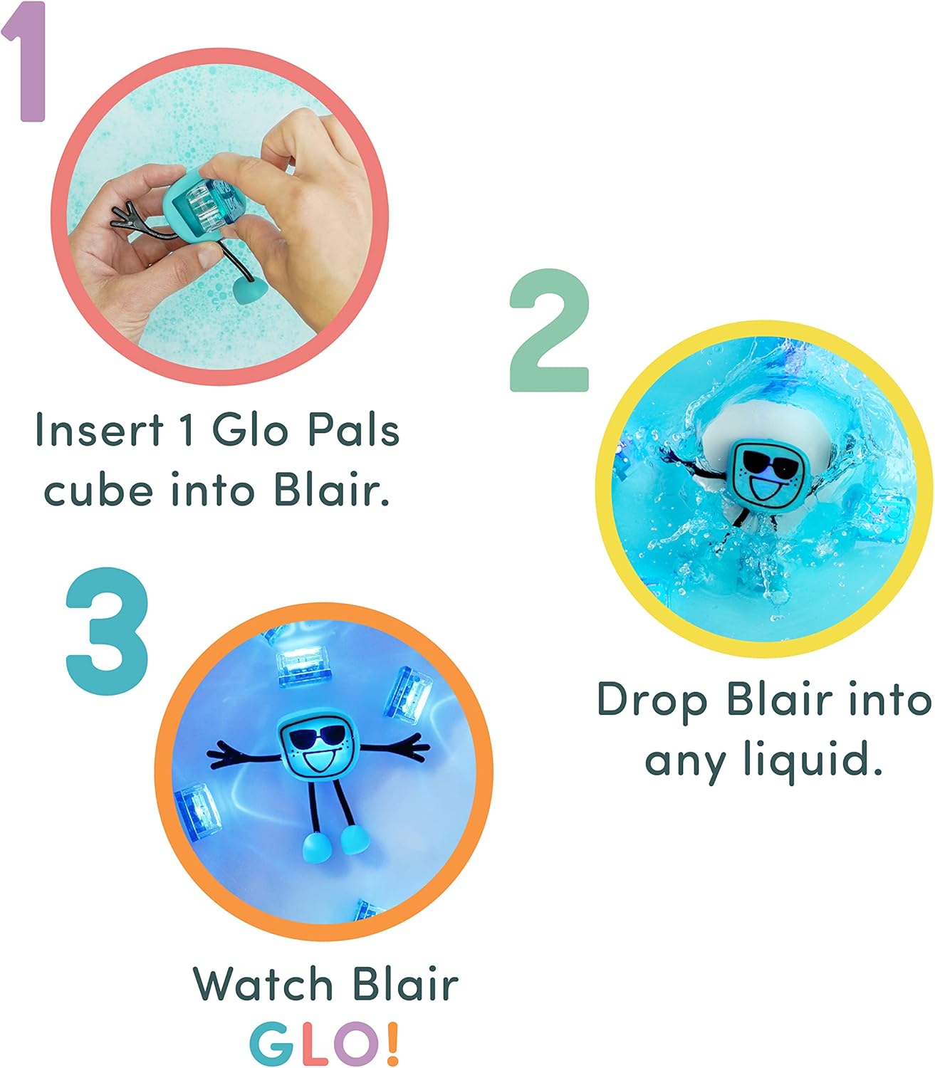 Glo Pals Light Up Sensory Toy Character Pack Blue