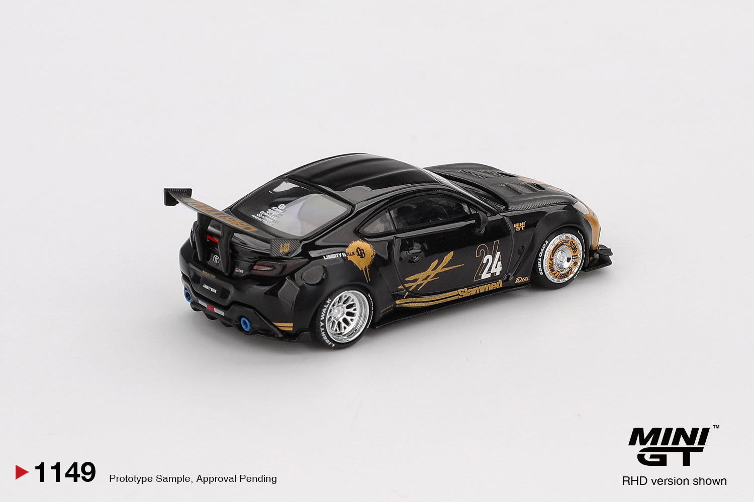 Mini GT Toyota GR86 LB★Nation Black / Gold 1:64 Scale