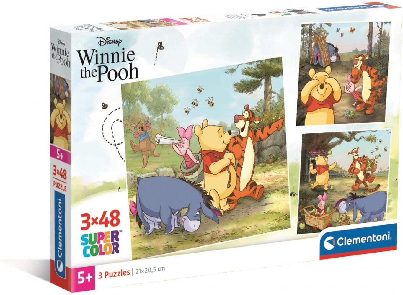 Clementoni Winnie the Pooh 3x48 Piece SquarePuzzle