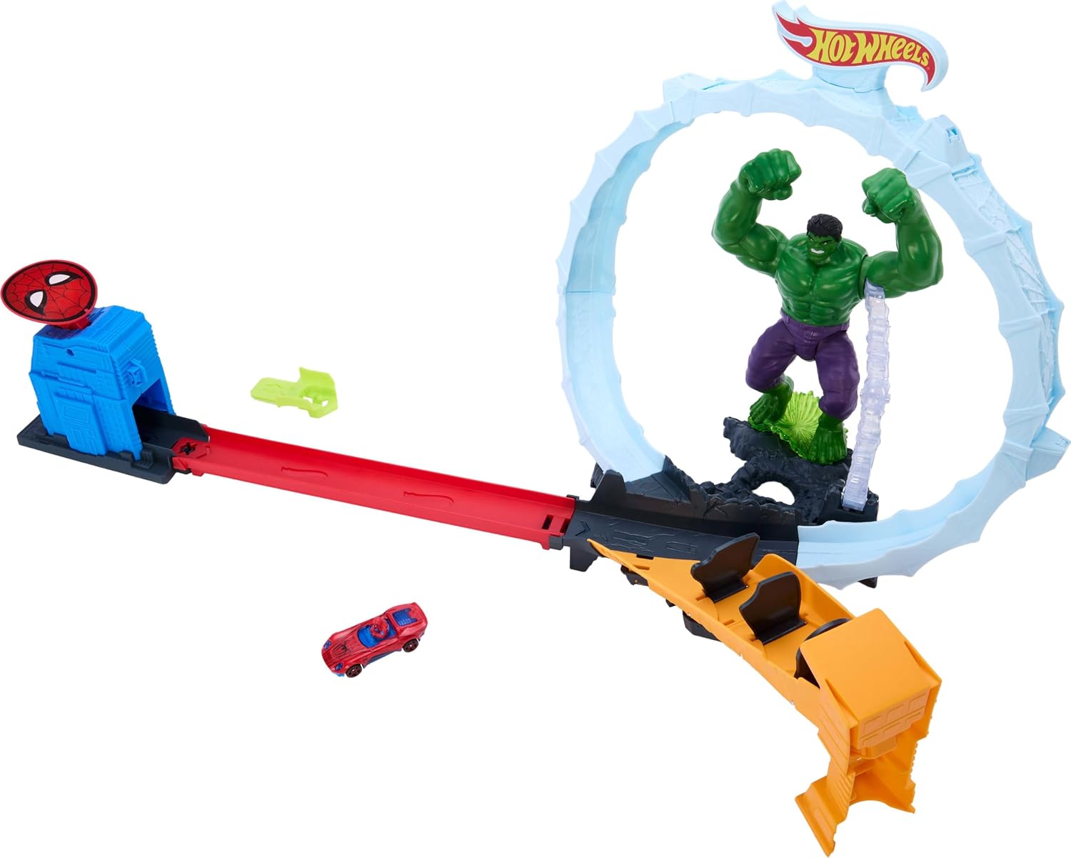 Hot Wheels Superstar Speeders Spiderman vs. The Hulk Playset
