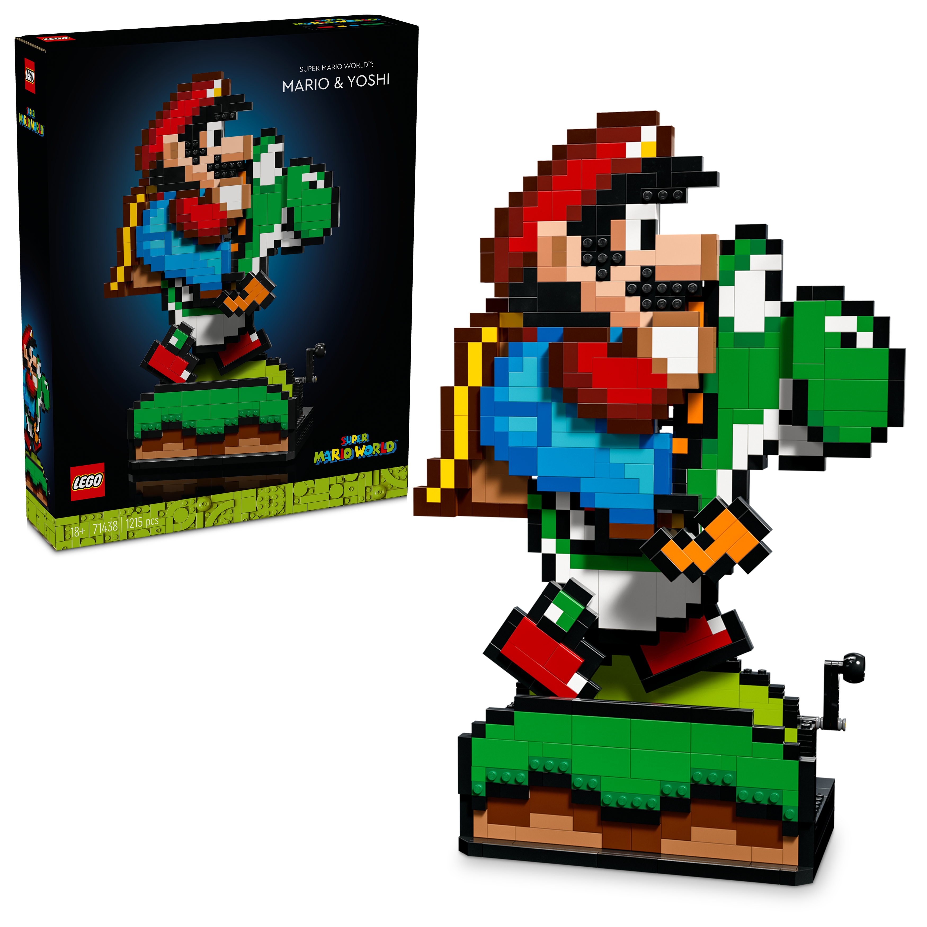 LEGO 71438 Super Mario World: Mario & Yoshi Interactive Model Set for Adults