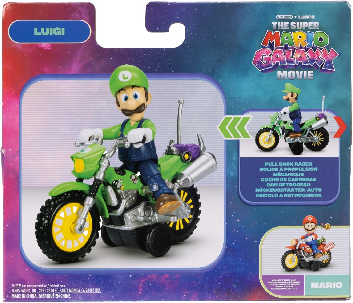 The Super Mario Galaxy Movie Luigi and Pull Back Racer Set