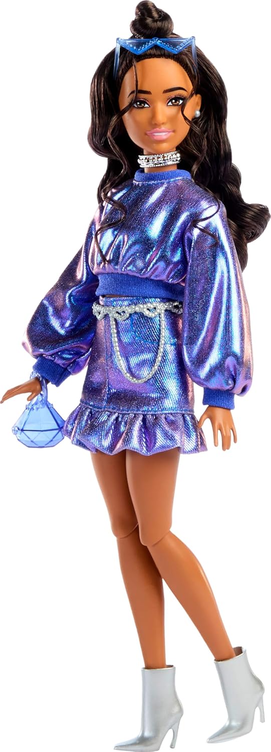 Barbie Deluxe Style Fashion Doll in Blue/Purple Shimmer Outfit