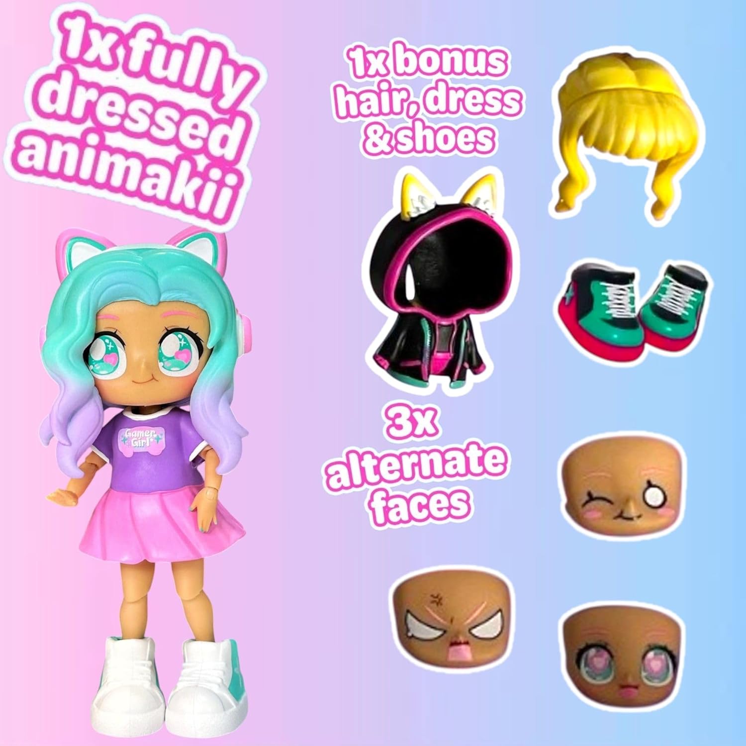 Animakii Doll Gamer & Cyberpunk Pack