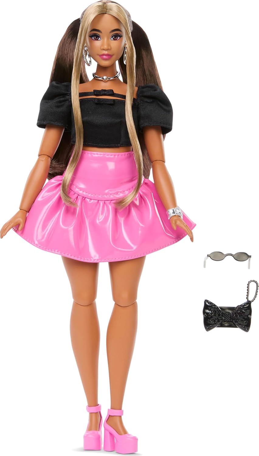 Barbie Deluxe Style Doll #6 in Pink Vinyl Barbiecore Skirt