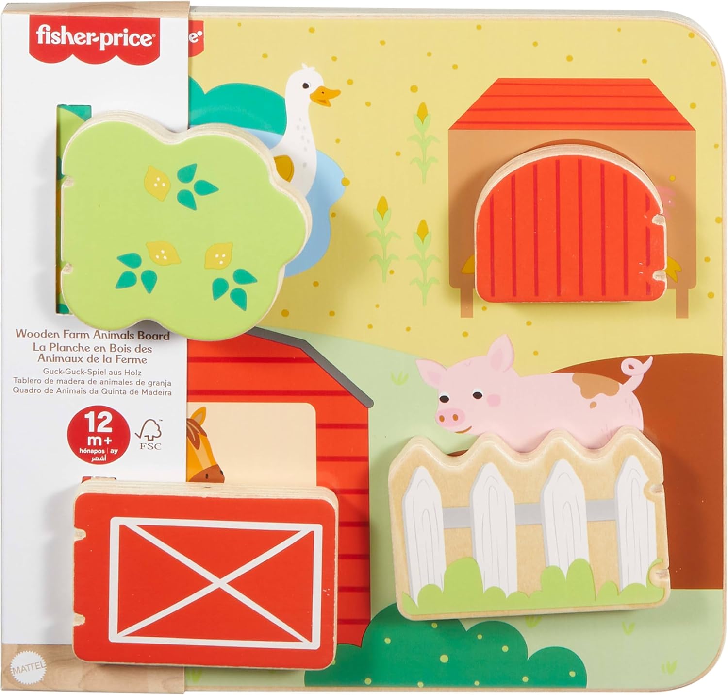 Fisher Price Wooden Peek a Boo Farm Animal Board