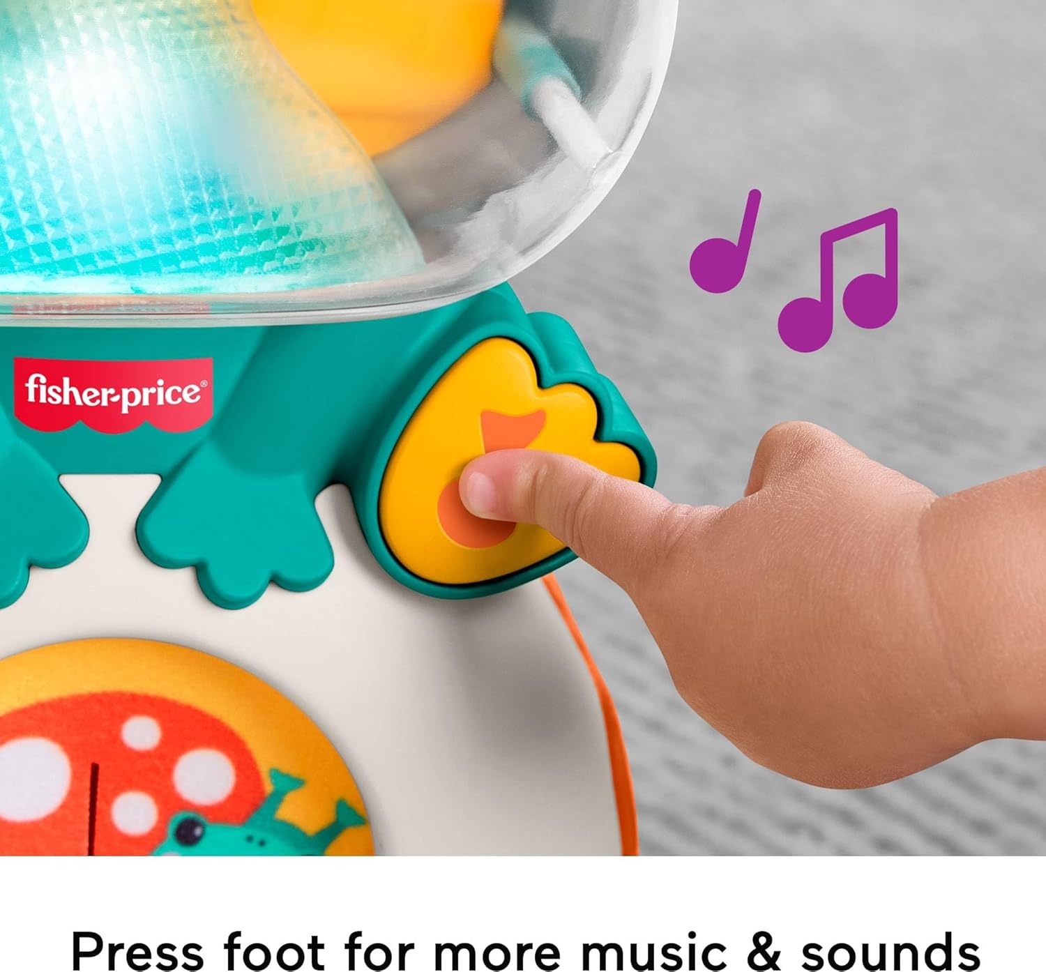 Fisher-Price Baby Toy Light-Up & Roll Frog Musical Ball