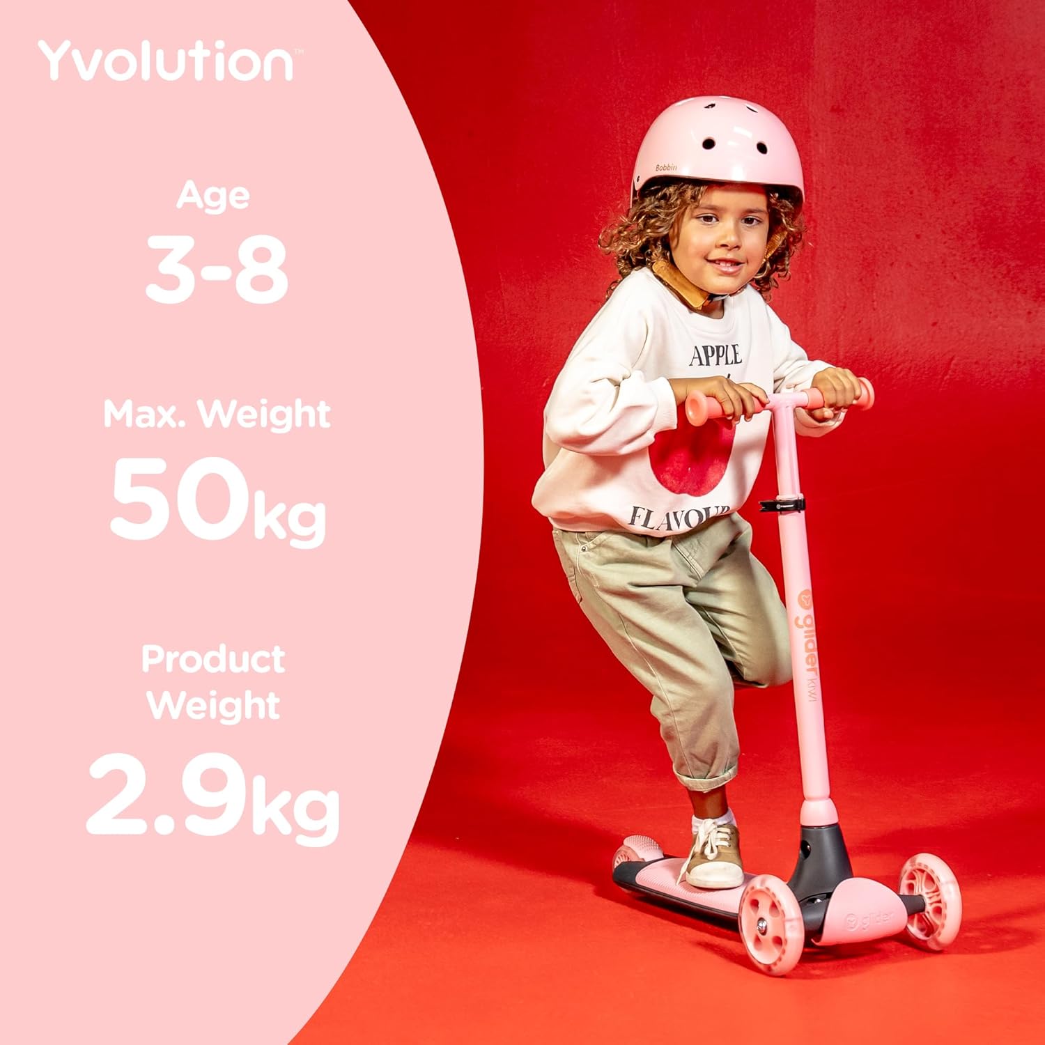 Yvolution Kiwi Glider Scooter - Pink