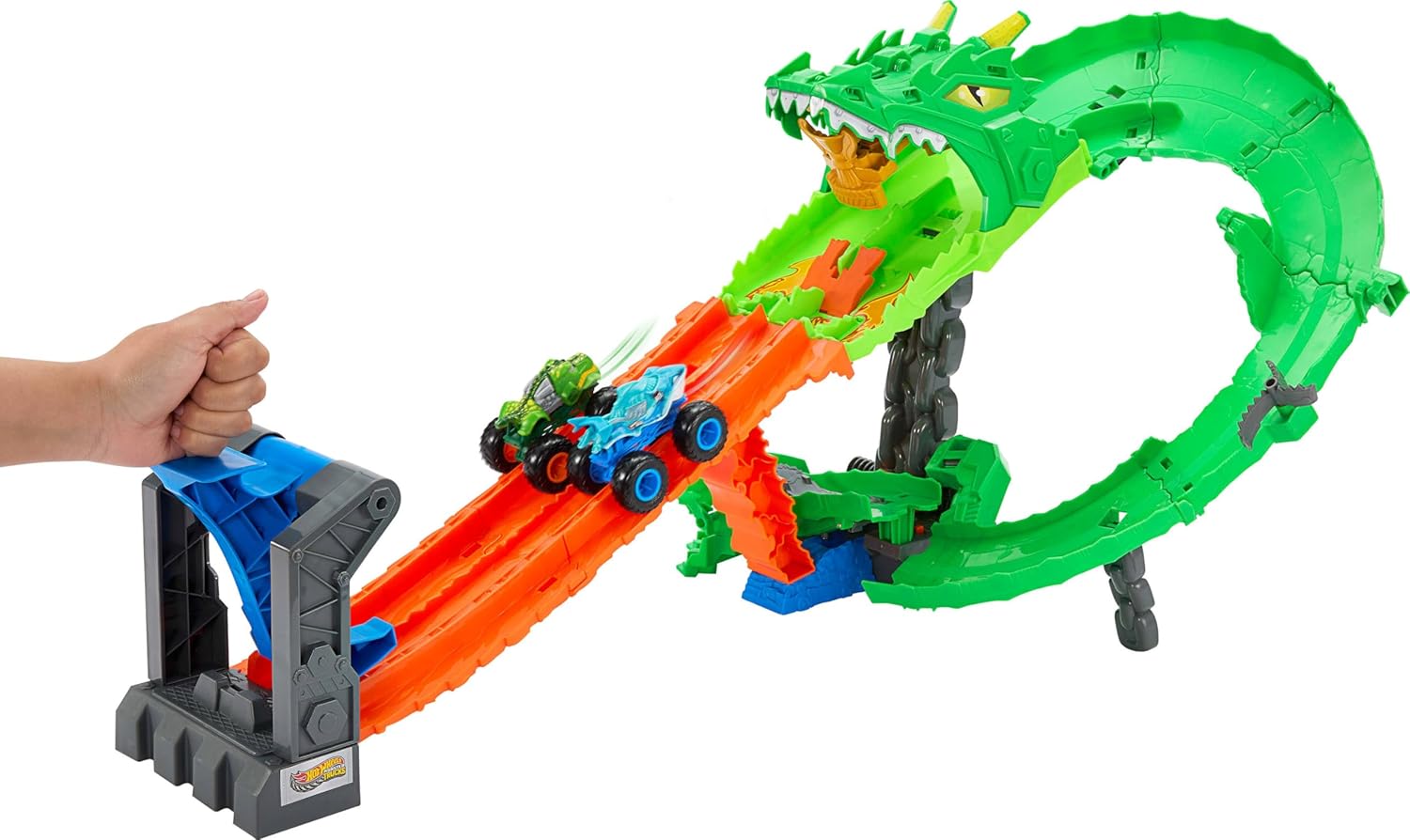 Hot Wheels Monster Trucks Sharks vs. Dinos Dragon Demolition Playset
