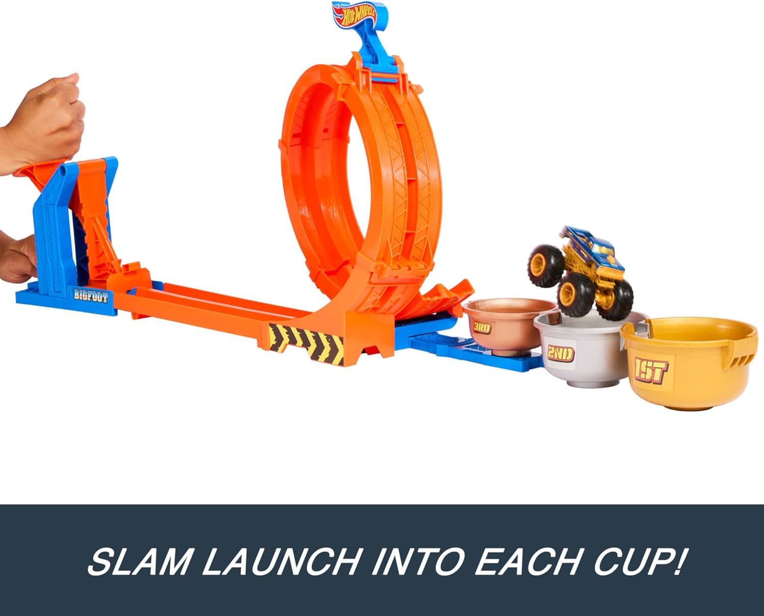 Hot Wheels Monster Trucks Loop-And-Flip Trophy Challenge Playset