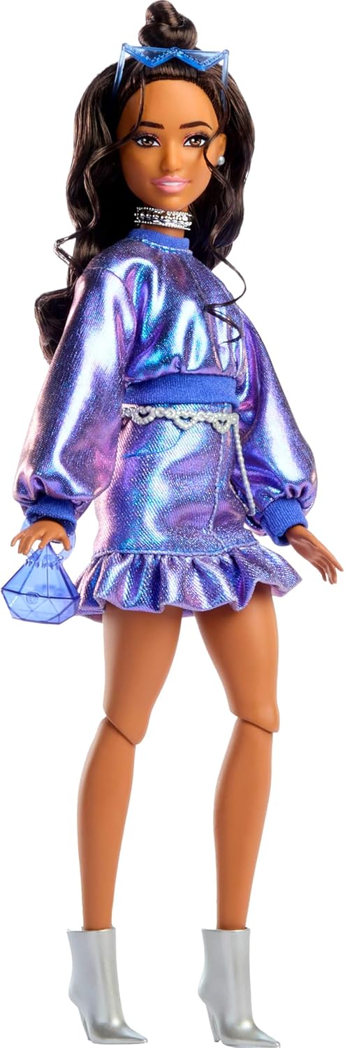 Barbie Deluxe Style Fashion Doll in Blue/Purple Shimmer Outfit