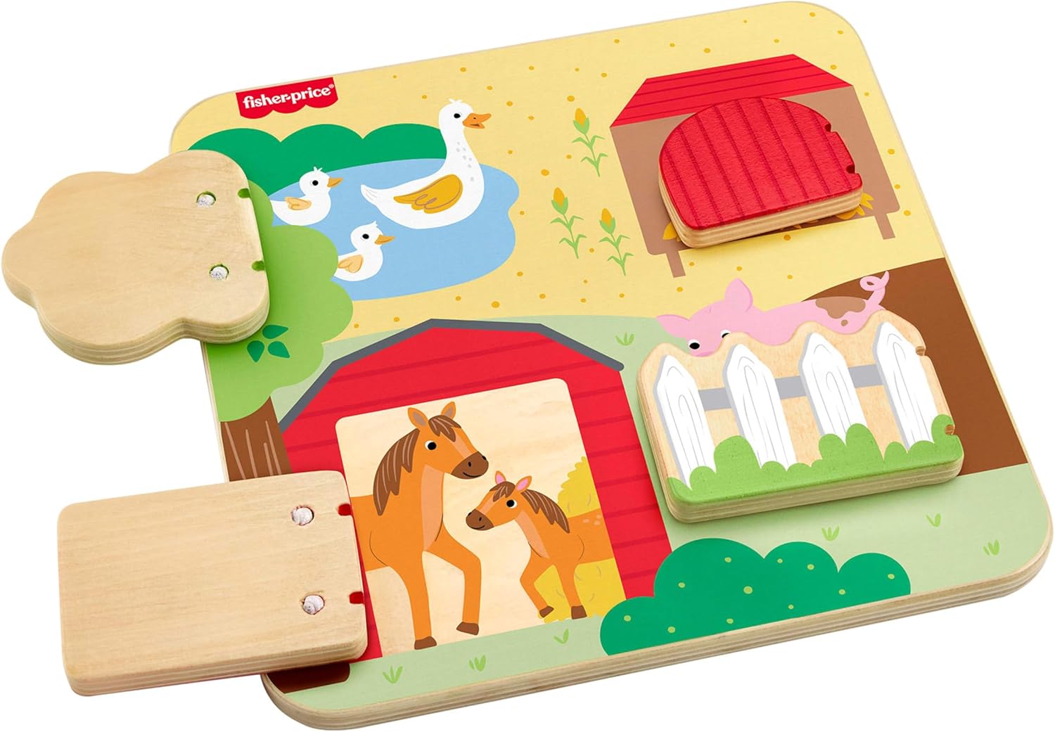 Fisher Price Wooden Peek a Boo Farm Animal Board
