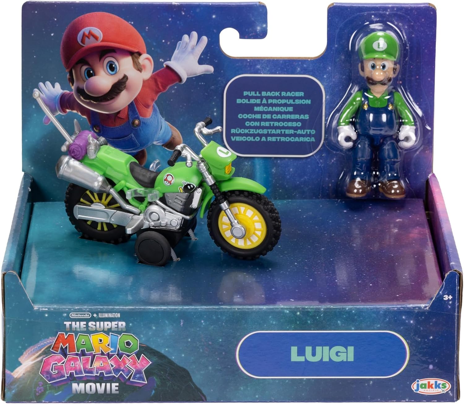 The Super Mario Galaxy Movie Luigi and Pull Back Racer Set