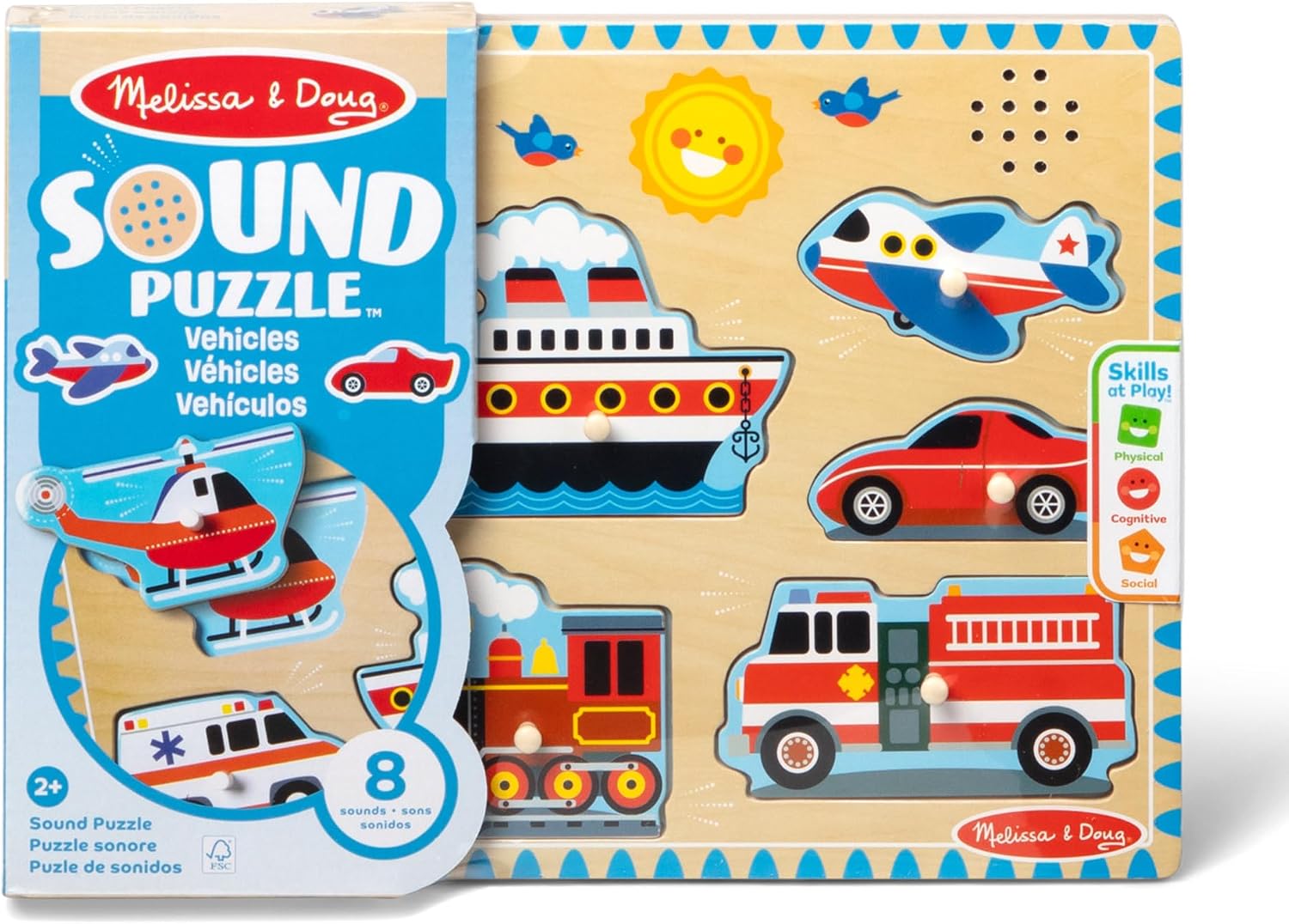 Melissa & Doug Wooden Vehicle Sound Puzzle