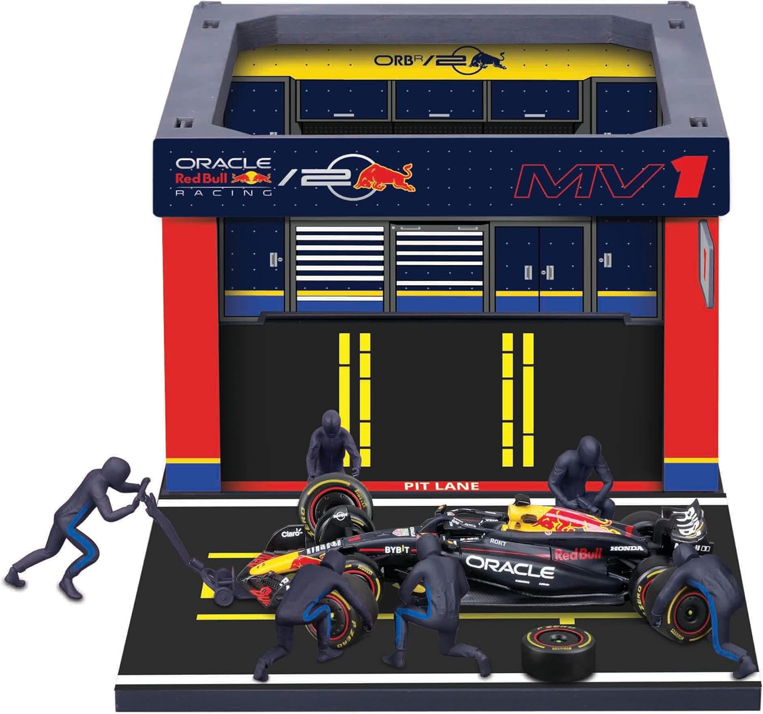 Bburago F1 Red Bull Racing RB20 2024 & Pitt Pass Diorama - Verstappen