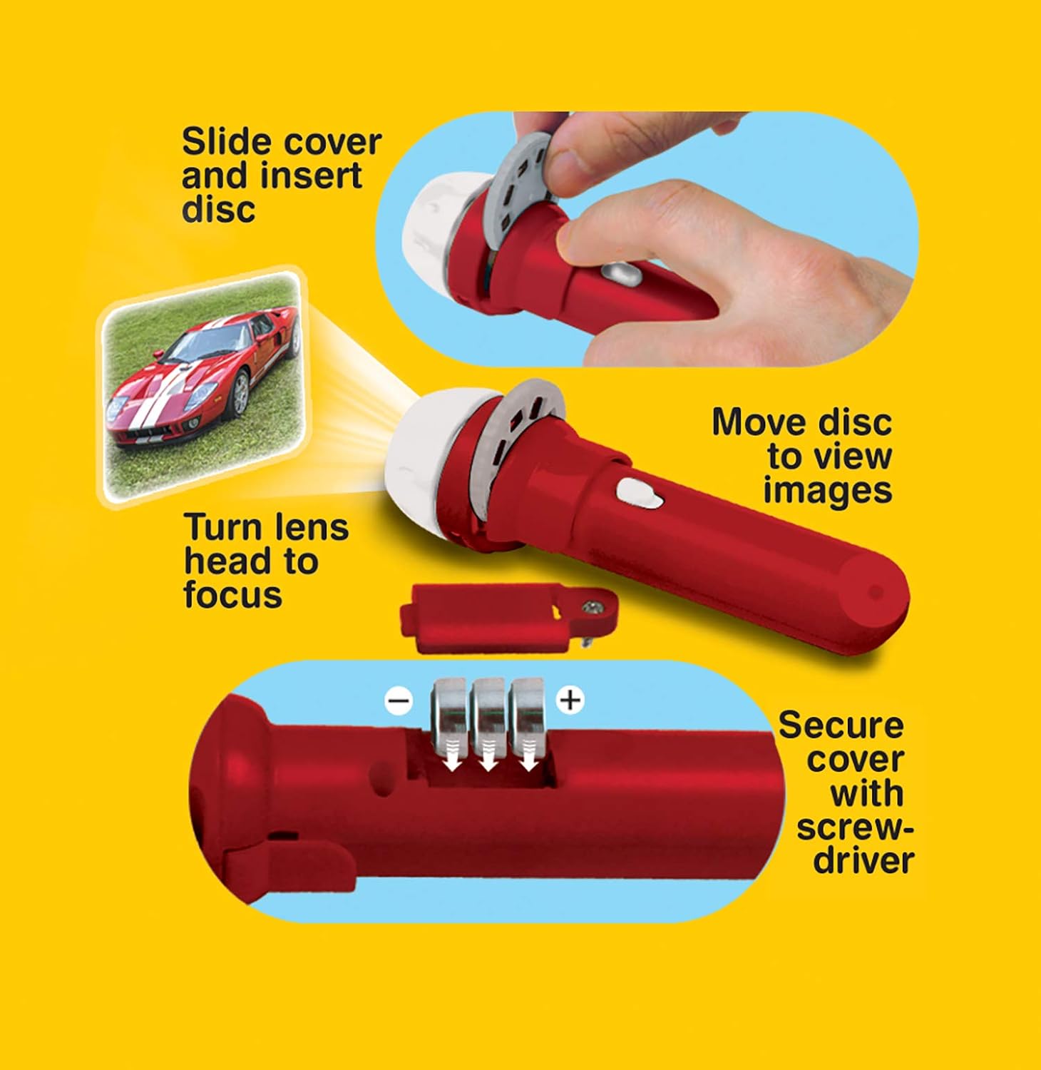 Super Cars Torch & Projector