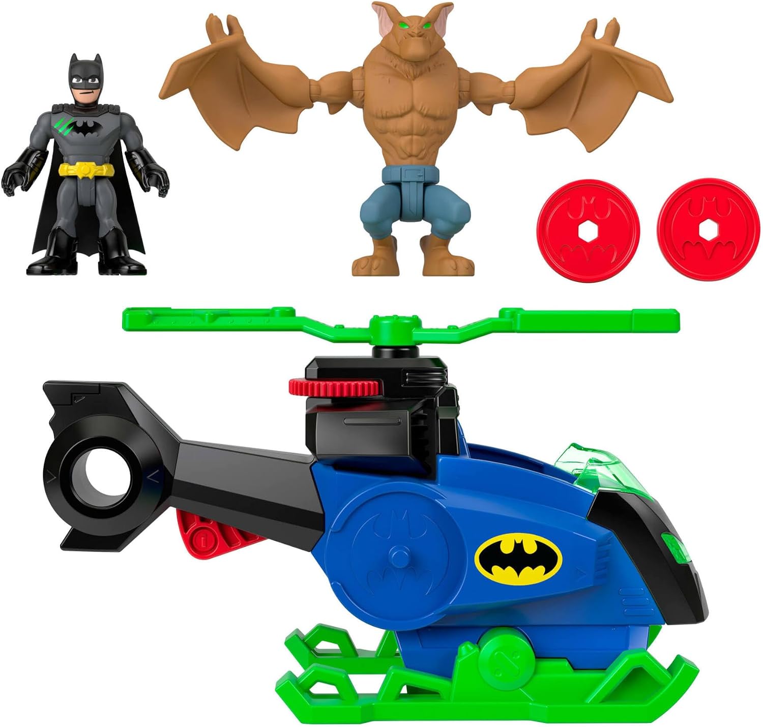 Fisher-Price Imaginext DC Super Friends Batcopter vs Man-Bat Playset
