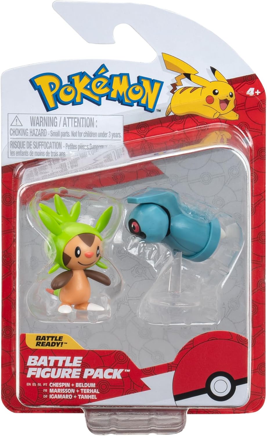 Pokemon Chespin + Bedlum Battle Figure