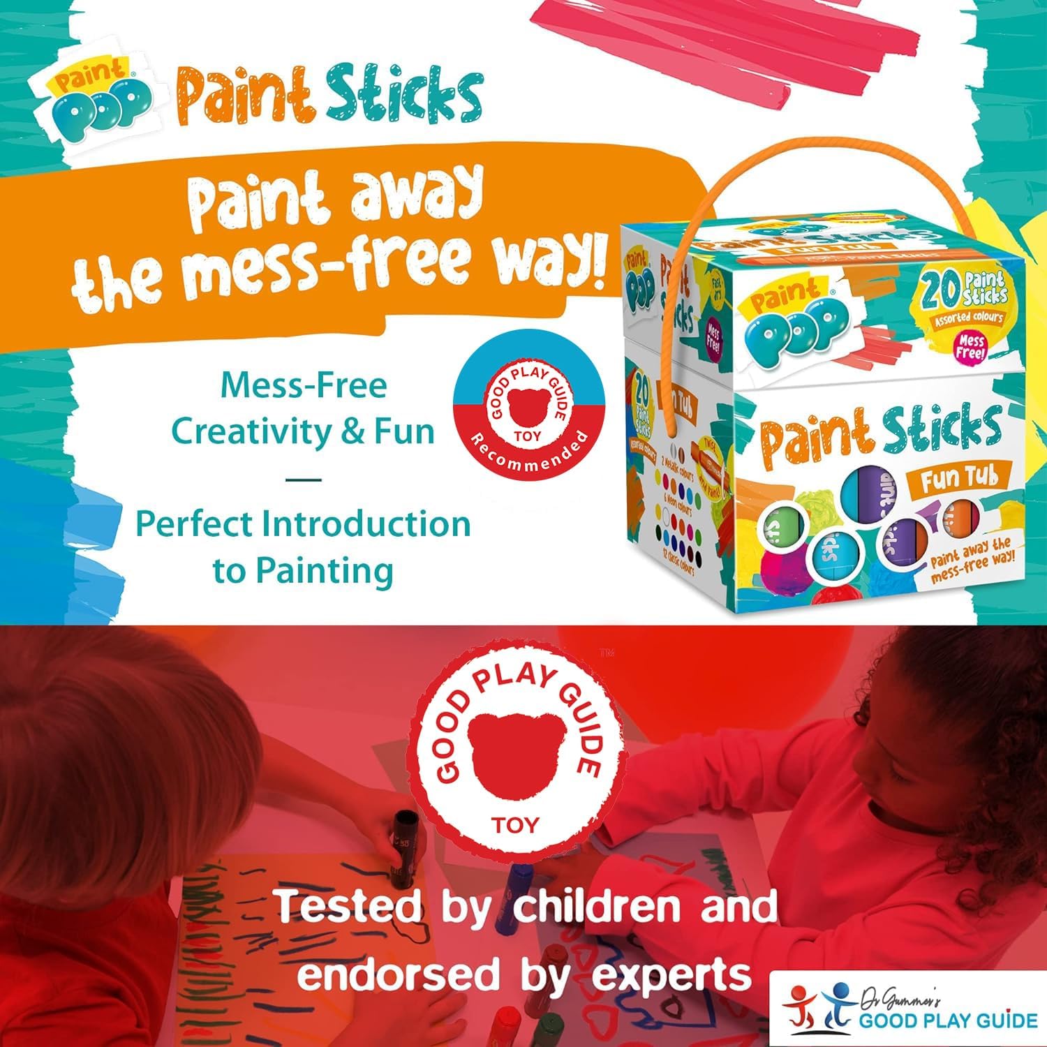 Paint Pop 20 Paint Sticks Fun Tub