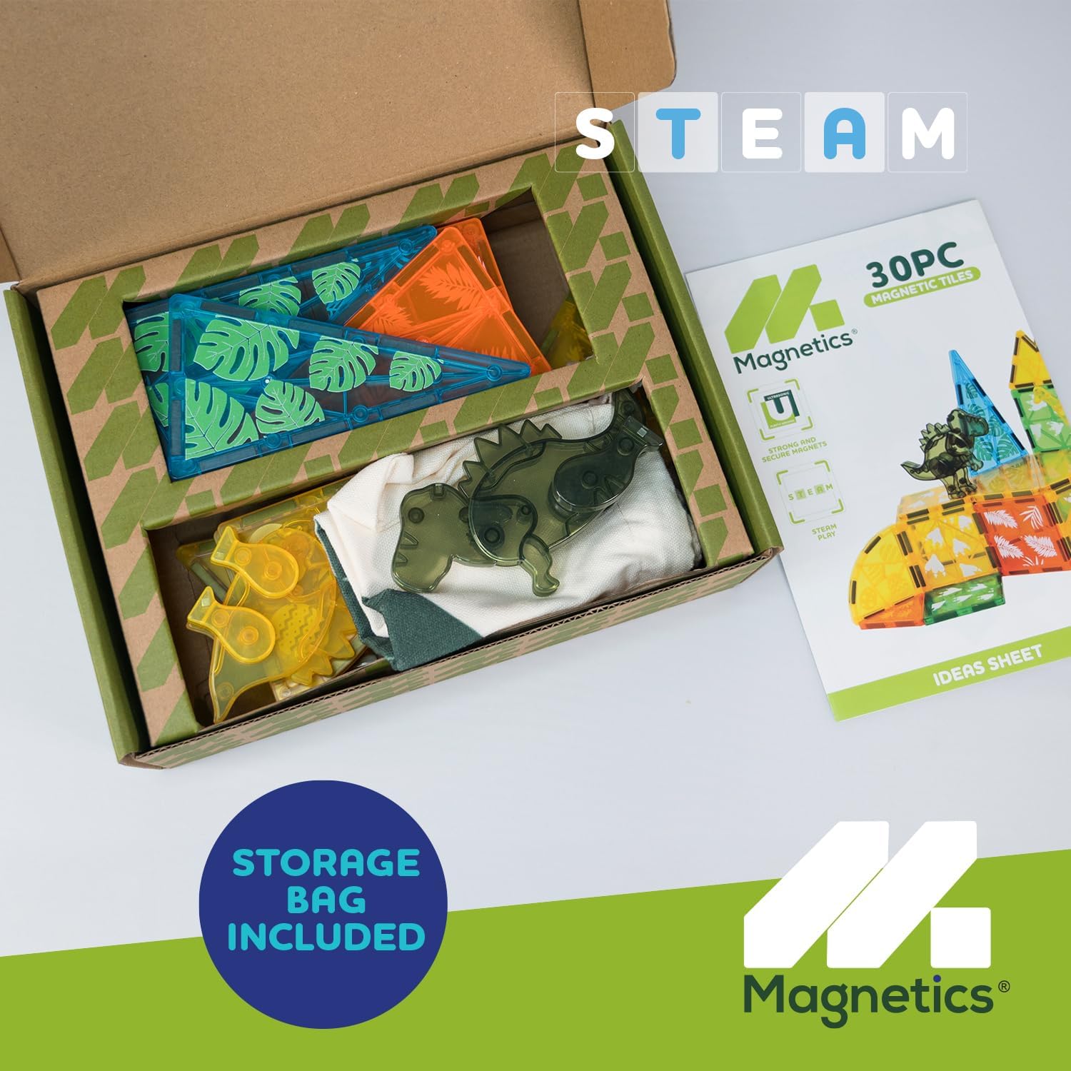 Magnetic Tiles - 30 Piece Dino Play Set