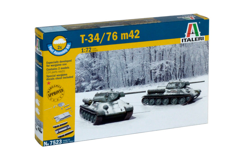 Italeri T34/76 M42 Soviet Tank 1:72 Scale Kit